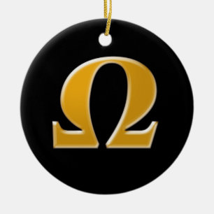 Adorno De Cerámica Omega griego dorado - Símbolo de resistencia