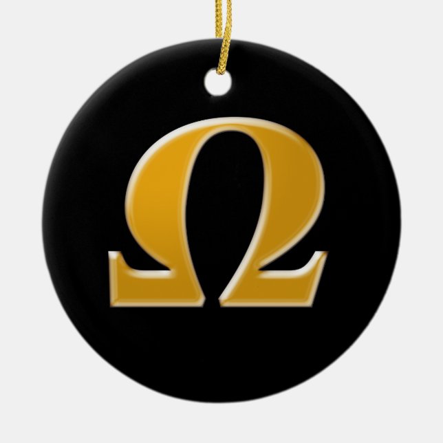 Adorno De Cerámica Omega griego dorado - Símbolo de resistencia (Frente)