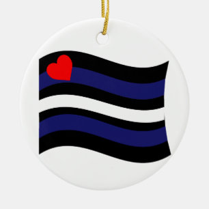 ADORNO DE CERÁMICA ONDA DE BANDERA DE CUERO