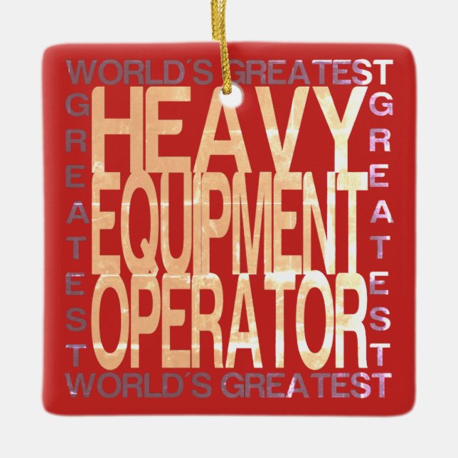 Adorno De Cerámica Operador de equipos pesados más grande del mundo (Anverso)