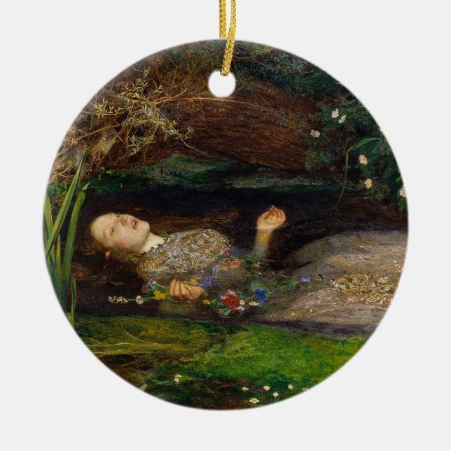 Adorno De Cerámica Ophelia, c. 1852 de Sir John Everett Millais (Frente)