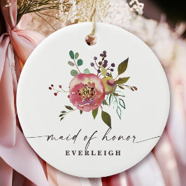 Adorno De Cerámica Ophelia Cottagecore doncella de honor rosa floral