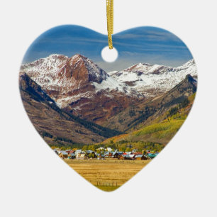 Adorno De Cerámica Opinión con cresta del otoño de Colorado de la