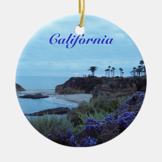 Adorno De Cerámica Opinión de la playa de California (Frente)