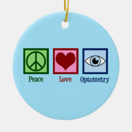 Adorno De Cerámica Optometrist Peace Love Optometry Blue Eye Médica