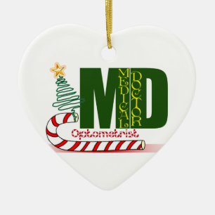 ADORNO DE CERÁMICA OPTOMETRY MERRY CHRISTMAS MÉDICA DE OJOS