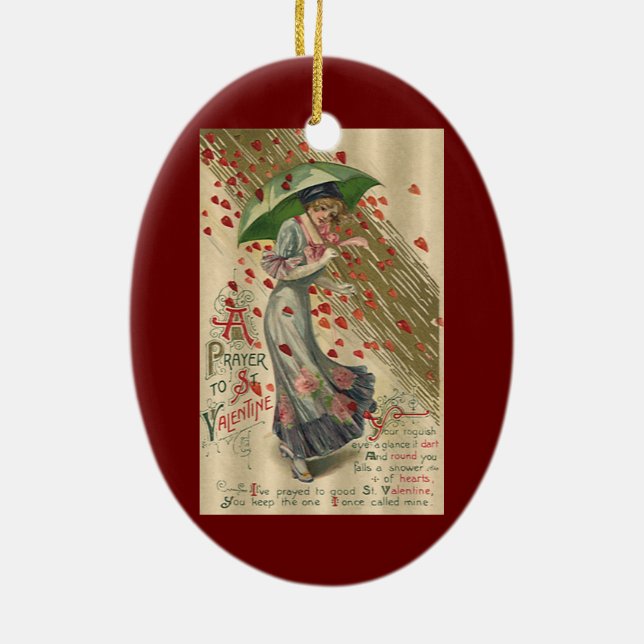 Adorno De Cerámica Oración a San Valentín, la vieja dama victoriana (Atrás)