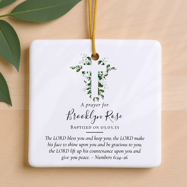 Adorno De Cerámica Oración de bautismo Keepsake Favor (Subido por el creador)