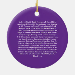 Adorno De Cerámica Oración de la Llama Violeta de Saint Germain
