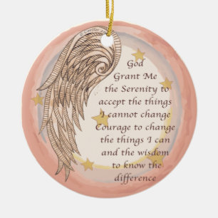 Adorno De Cerámica Oración de Serenidad Angelical