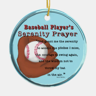 Adorno De Cerámica Oración de Serenidad de Béisbol