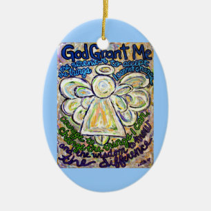 Adorno De Cerámica Oración de Serenity Pendant de la pintura Angel