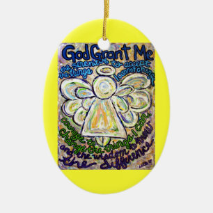 Adorno De Cerámica Oración de Serenity Pendant de la pintura Angel