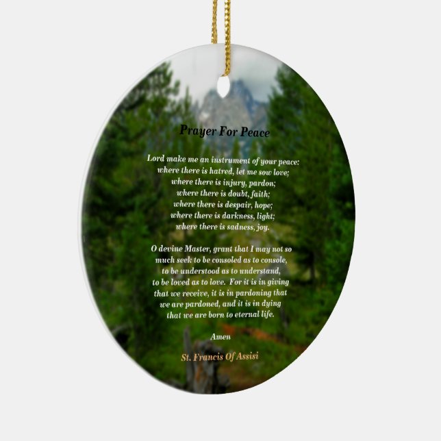 Adorno De Cerámica Oración Por La Paz (Derecha)