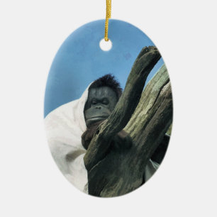 ADORNO DE CERÁMICA ORANGUTANOS
