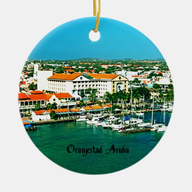 Adorno De Cerámica Oranjestad Aruba (Frente)