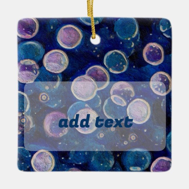 Adorno De Cerámica Orbes cósmicas azules (Anverso)