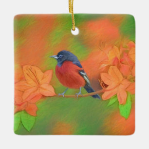Adorno De Cerámica Orchard Oriole Songbird Pintura original de aves
