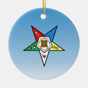Adorno De Cerámica Orden de OES del azul del este de la estrella