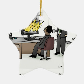 Adorno De Cerámica Ordenador y dibujo animado divertidos de la