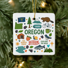 Adorno De Cerámica Oregon Viaje Familiar Personalizado Navidad
