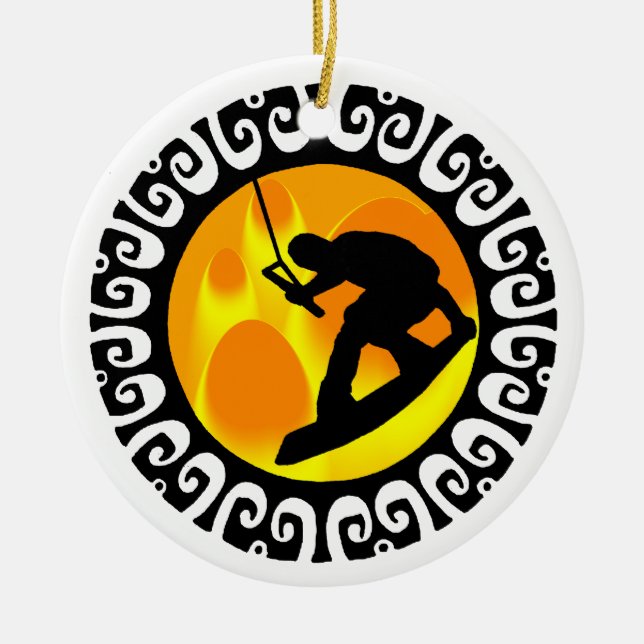 ADORNO DE CERÁMICA ORGANISMO DE LA ETAPA DE WAKEBOARD (Frente)