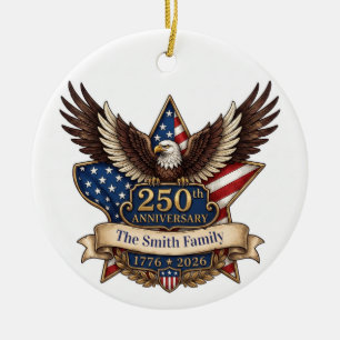 Adorno De Cerámica Orgullo Americano Personalizado 250 Aniversario