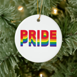 Adorno De Cerámica Orgullo arco iris retro colores gay lgbtq Navidade