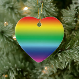 Adorno De Cerámica Orgullo arcoíris colores lgbtq corazón lindo Nav