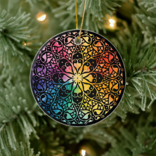 Adorno De Cerámica Orgullo arcoiris de la ventana gótica