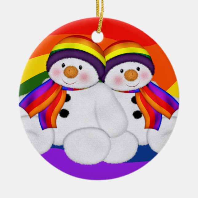 Adorno De Cerámica Orgullo de Snowman (Frente)