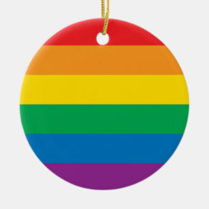 Adorno De Cerámica Orgullo  Diseño arcoiris colorido