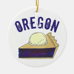 Adorno De Cerámica Orgullo estatal Portand Oregon Marionberry Pie Sli