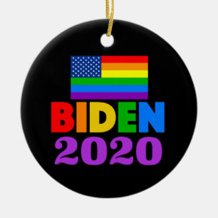 Adorno De Cerámica Orgullo gay arcoiris 2020 en Biden