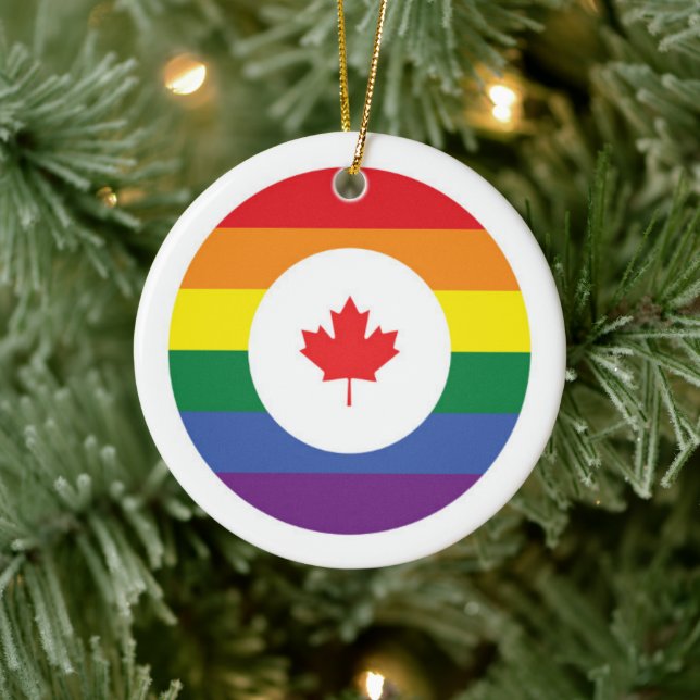 Adorno De Cerámica Orgullo gay de Canadá (Árbol)