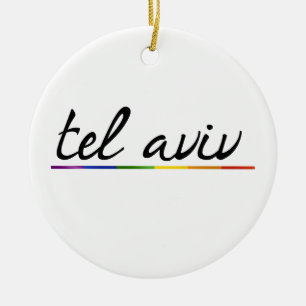 ADORNO DE CERÁMICA ORGULLO GAY DE TEL AVIV - .PNG