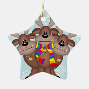 Adorno De Cerámica Orgullo gay Navidades singulares renos