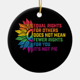 Adorno De Cerámica Orgullo LGBT Girasol Igualdad de Derechos Para Otr