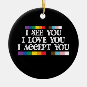 Adorno De Cerámica Orgullo LGBT Veo Amor Te Acepta Te Apoya