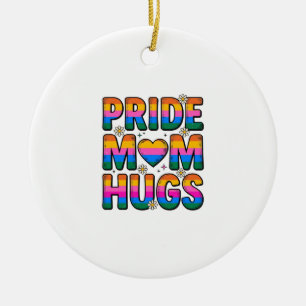 Adorno De Cerámica Orgullo Mamá Abrazos Vintage Arcoíris Diseño Vecto