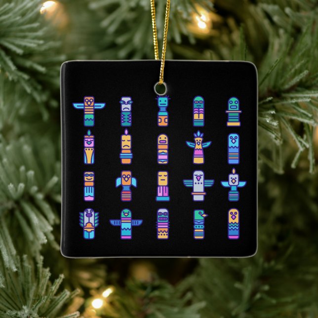 Adorno De Cerámica Orgullo nativo canadiense de animales haitianos (Árbol)