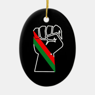 Adorno De Cerámica orgullo negro bandera panafricana roja verde puño 