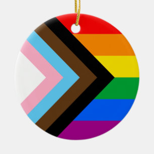 Adorno De Cerámica Orgullo Progresista LGBTQ+