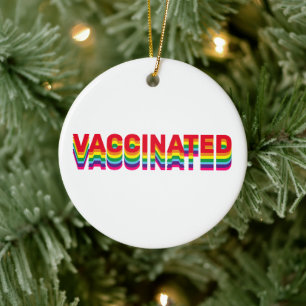 Adorno De Cerámica Orgullo vacunado lgbt colores retro del arcoiris g