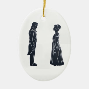 Adorno De Cerámica Orgullo y Prejuicio Elizabeth y Darcy
