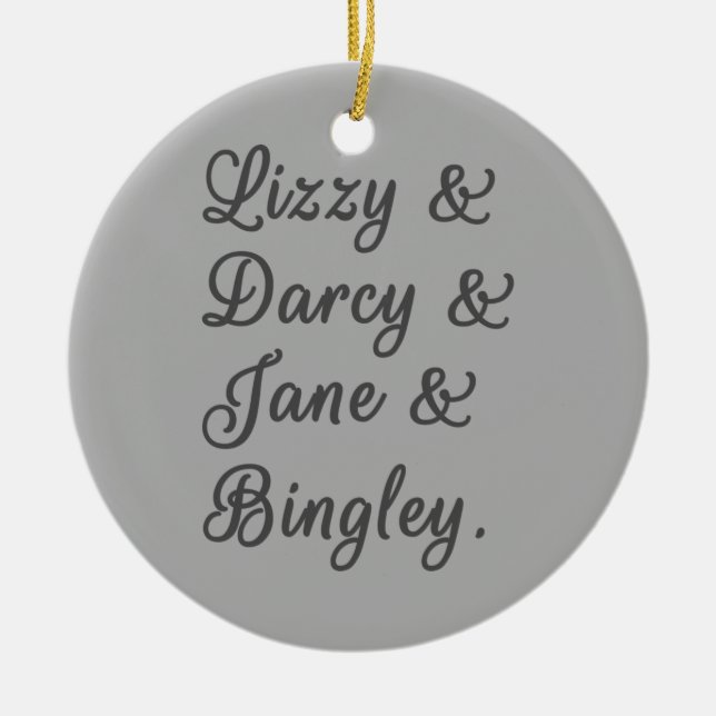 Adorno De Cerámica Orgullo y prejuicio Parejas I (Frente)