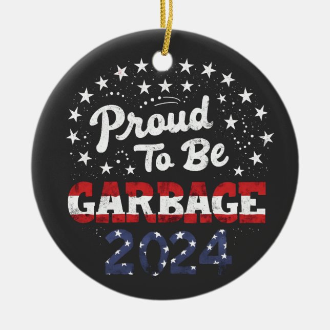 Adorno De Cerámica Orgullosa basura latinos de Puerto Rico para Trump (Frente)