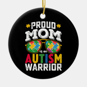 Adorno De Cerámica Orgullosa Madre De Una Familia Guerrera Del Autism