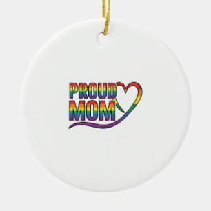 Adorno De Cerámica Orgullosa Mamá Corazón Arcoíris Diseño de Grabado