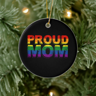 Adorno De Cerámica Orgullosa mamá Orgullo gay LGBT Madre arcoiris LGB